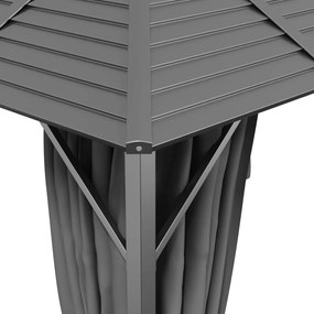 Pavilion cu acoperis dublu, antracit, 3x3 m 3 x 3 m, Fara perete lateral
