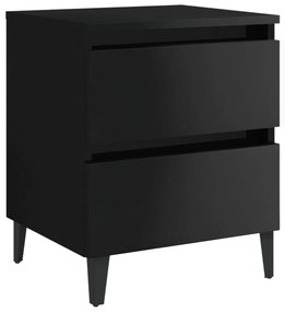 805883 vidaXL Noptieră, negru extralucios, 40x35x50 cm, lemn compozit
