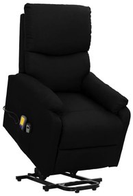 vidaXL Fotoliu de masaj cu ridicare, negru, material textil