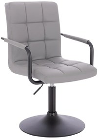 HC1015NP Scaun Gri Piele Ecologica Bază Neagră