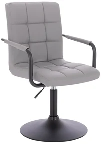 HC1015NP Scaun Gri Piele Ecologica Bază Neagră