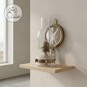 Brilagi - Lampă cu petrol cu oglindă MERLIN, auriu/patină
