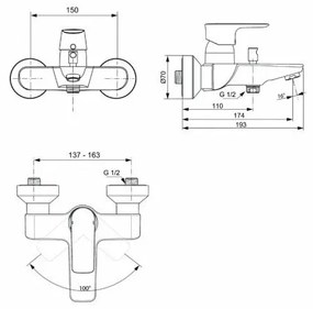 Baterie cada Ideal Standard Connect Air