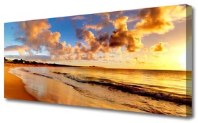 Tablou pe panza canvas Ocean Beach Peisaj Galben Albastru
