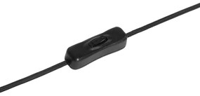 Lampă de masă retro neagră cu sticlă transparentă - Eclipse