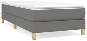 3144144 vidaXL Pat box spring cu saltea, gri închis, 90x200 cm, textil