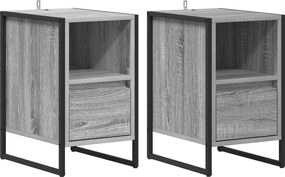 vidaXL Noptieră 2 pcs Gri Sonoma 39,5 x 30 x 50 cm Lemn compozit