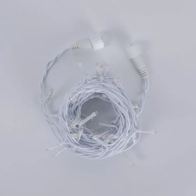 Sir luminos 50 leduri, 5m, lumina calda, IP44, cablu alb, 3W/set, Braytron