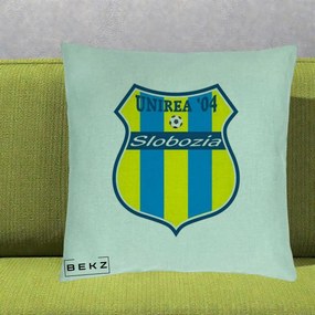 Perna Personalizata Unirea '04 Slobozia Fotbal, 40x40 cm, Verde Menta, Husa Detasabila, Perna Inclusa, BEKZ®