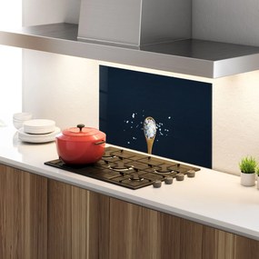 Panou Sticla Bucatarie, 80x120cm, Protectie aragaz, Antistropi, Termorezistent, Alimente, Condimente, Salt On Black