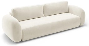 Canapea crem extensibilă/cu spațiu de depozitare cu tapițerie din catifea 262 cm Tonale – Cosmopolitan Design