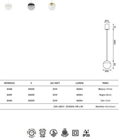 Pendul LED design minimalist, KILDA alb MA-8438
