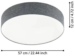 Plafonieră gri LED cu abajur textil ROMAO – EGLO