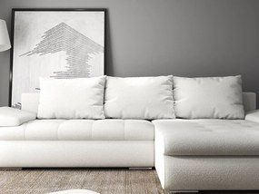 Colțar extensibil dumonde cu ladă de depozitare si sezut confortabil din spuma high-density, Leonardo Euphoria Ivory 260x185 cm II