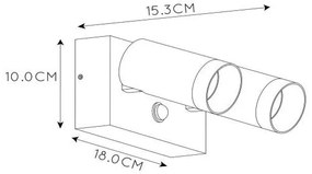 Corp de iluminat de exterior cu senzor Lucide 09831/01/31 TAYLOR 2xGU10/50W/230V IP54