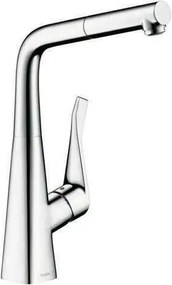 Baterie bucatarie cu dus extractibil Hansgrohe Metris M71 crom 1 functie
