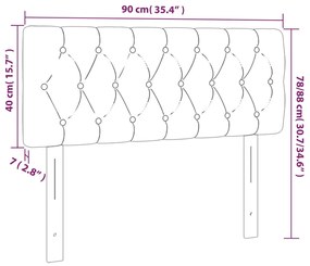 Tablie de pat cu LED, gri deschis, 90x7x78 88 cm, textil 1, Gri deschis, 90 x 7 x 78 88 cm