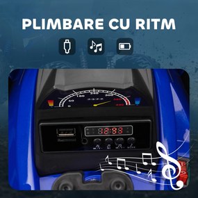 HOMCOM ATV Electric pentru Copii 3-5 Ani, Motocicletă Electrică pentru Copii cu Muzică, 100x65x73 cm, Albastru | Aosom Romania