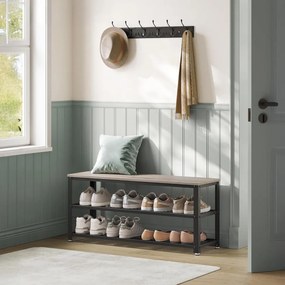 Raft pentru pantofi E1078 GREY, gri, 2 etaje