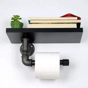 Suport pentru hârtie igienică Boruraf239,negru/argintiu