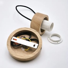 Lustră pe cablu HARMONY 1xE27/15W/230V d. 20 cm alb/stejar