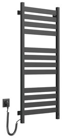 Radiator de baie tip scară LARGO cu termostat 541W/230V 120,6 cm IP44 negru stânga