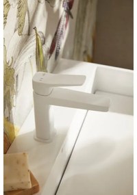 KFA Armatura 4522-815-44 - Baterie pentru lavoar MALAGA 15,9 cm, albă, cu ventil de scurgere click-clack
