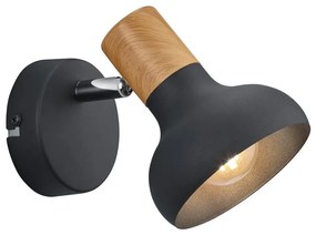 Aplică de perete negru-mat ø 10 cm Latika – Trio