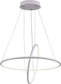Corp de iluminat 2 cercuri albe din metal cu LED integrat Nola 2