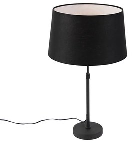 Lampă de masă neagră cu abajur din in neagră 35 cm reglabilă - Parte