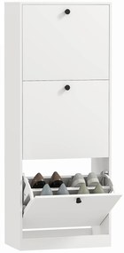 Mobilier pentru pantofi HOMCOM, 3 sertare, pentru pana la 12 perechi de pantofi, PAL, Alb | Aosom Romania