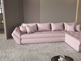 Colțar extensibil dumonde cu ladă de depozitare si sezut confortabil din spuma high-density, Loana XL Enjoy Flamingo II 335x185 cm
