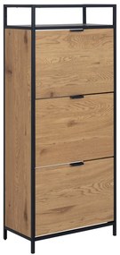 Pantofar în culoare naturală cu deschidere înclinată cu aspect de lemn de stejar Seaford – Actona