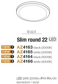 Spot LED pentru baie incastrat IP44 Slim 22 round 3000K alb