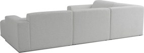Colțar alb cu tapițerie din stofă bouclé (în formă de "U") Roxy – Scandic