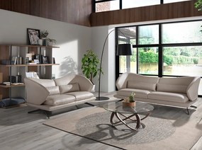 Canapea 3 locuri eleganta cu spatar original Cowhide leather taupe grey