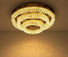 Lustra aplicata LED, Plafoniera, Auriu, Sticla, SAYOV 80 auriu