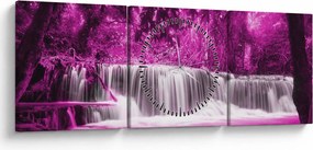 Tablou - Cascadă, violet (cu ceas) (90x30 cm)