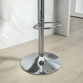 Homcom Set 2 Scaune Bar – Reglabile, Cu Spatar si Pivotante | Aosom Romania