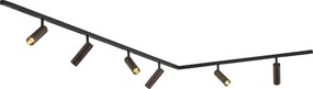 Sistem de iluminat pe șină modern cu 6 spoturi bronz închis monofazat - Slimline Uzzy