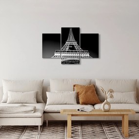Tablou - Turnul Eiffel, alb-negru (90x60 cm)
