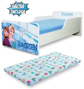 Pat fetite Start Frozen 2-8 ani, cu saltea 140x70 cu lana PC-P-MOK-FRZ-70