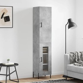 vidaXL Dulap înalt, gri beton, 34,5x34x180 cm, lemn prelucrat