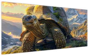 Tablou - Țestoasă și peisaj montan (120x50 cm)