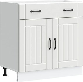 vidaXL Dulap de bază de bucătărie „Lucca” din lemn prelucrat alb