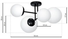 Lustră aplicată LIMA 4xE14/40W/230V