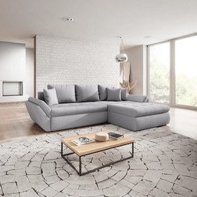 Colțar extensibil dumonde cu ladă de depozitare si sezut confortabil din spuma high-density, Loana Euphoria Dove II 270x185 cm