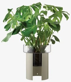 Ghiveci de flori Terrazza, î. 45 cm, Ø37 cm, transparent/gri beton - LSA international