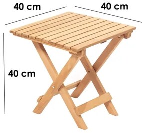 Masă de grădină 40x40 cm fag