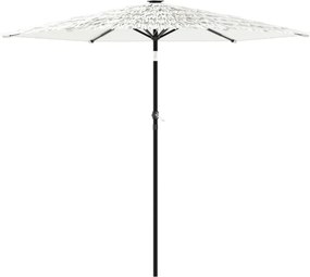 vidaXL Umbrelă soare de grădină stâlp din oțel, alb 268x268x226cm